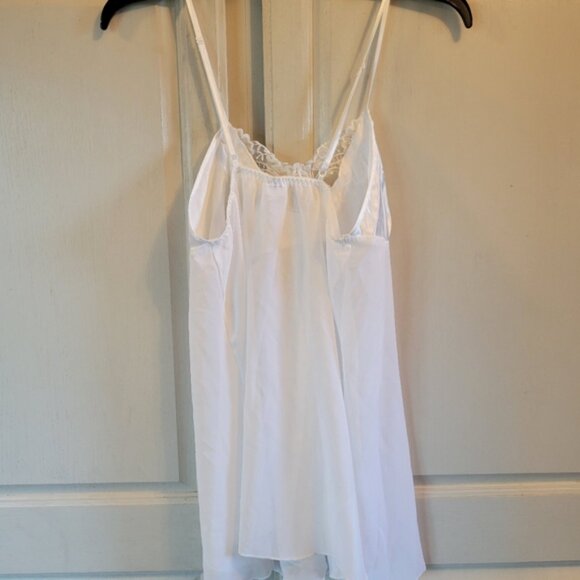 Fredrick's Of Hollywood White Lace Trim Sequins Chemise - Picture 4 of 6